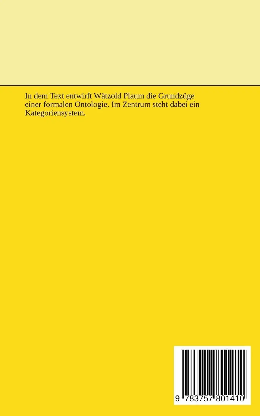 Rückseite: 9783757801410 | Ideen zu einer fomalen Ontologie | Wätzold Plaum | Taschenbuch | 2023