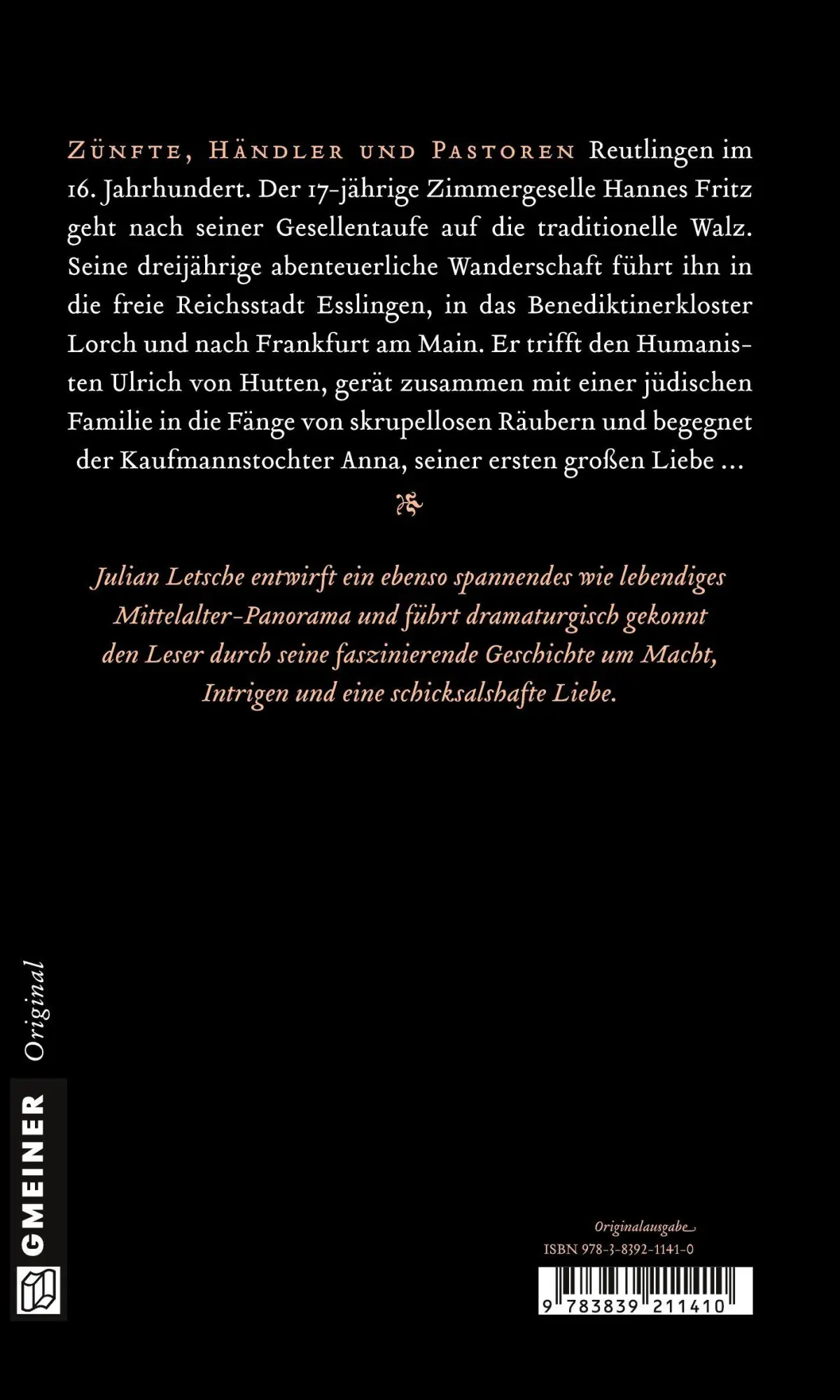 Rückseite: 9783839211410 | Auf der Walz. Die abenteuerliche Reise des Hannes | Julian Letsche