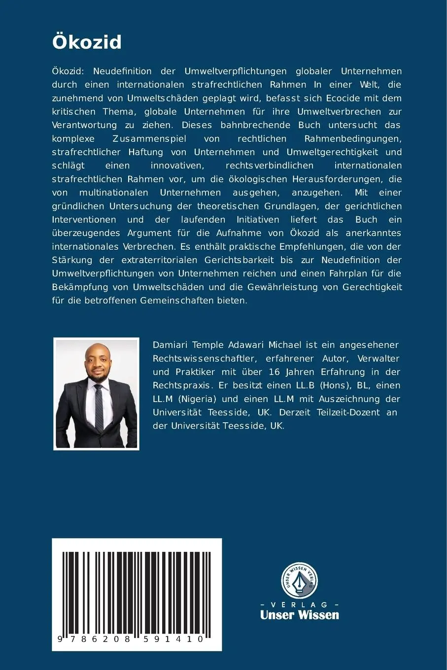 Rückseite: 9786208591410 | Ökozid | Temple Damiari | Taschenbuch | 124 S. | Deutsch | 2025