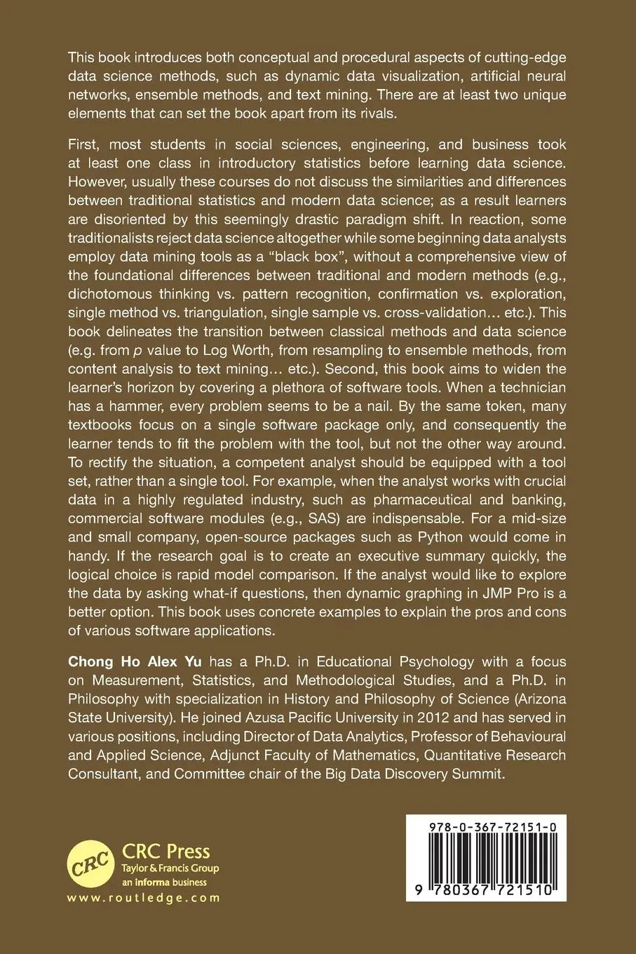 Rückseite: 9780367721510 | Data Mining and Exploration | Chong Ho Alex Yu | Taschenbuch | 2024