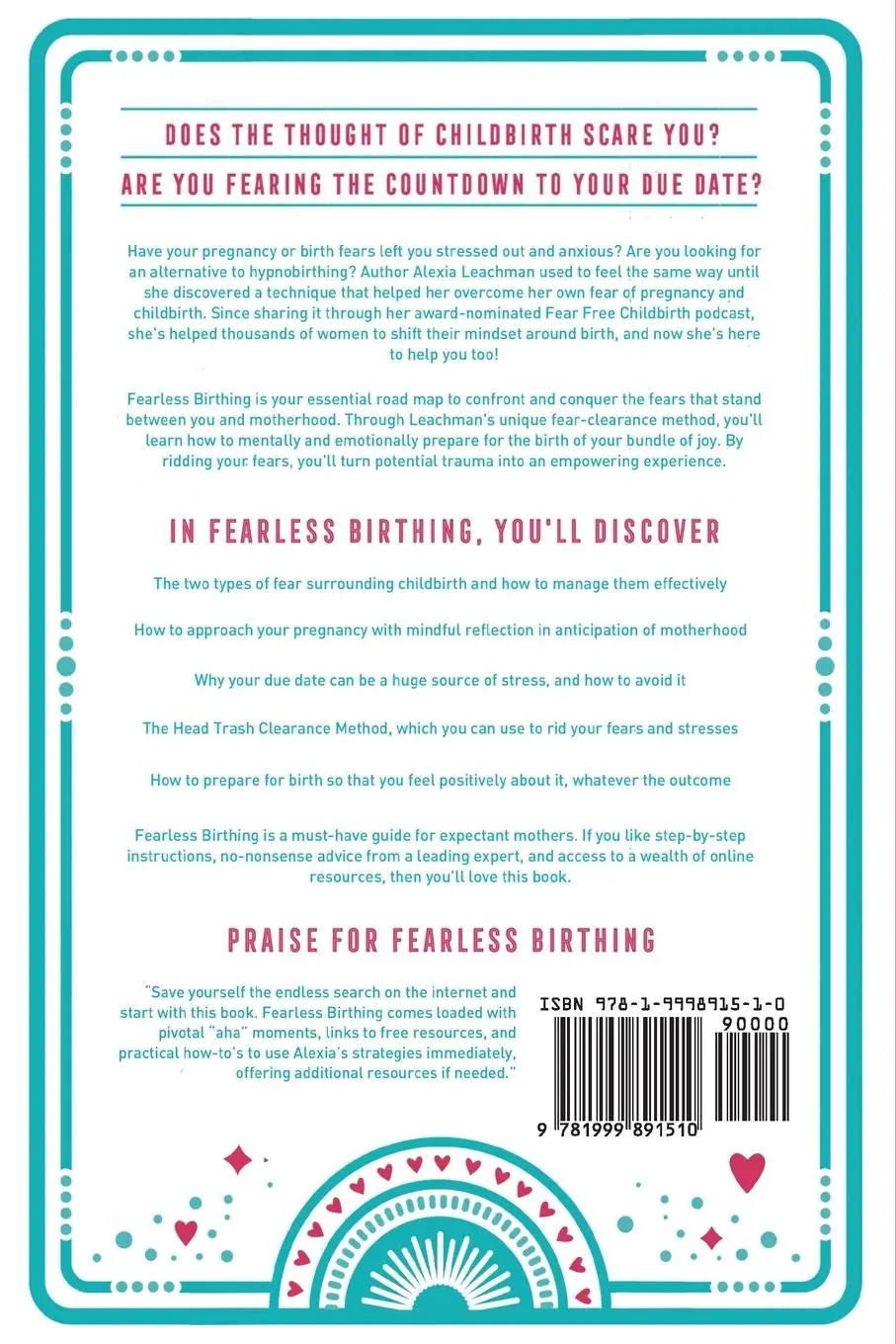 Rückseite: 9781999891510 | Fearless Birthing | Clear Your Fears For a Positive Birth | Leachman