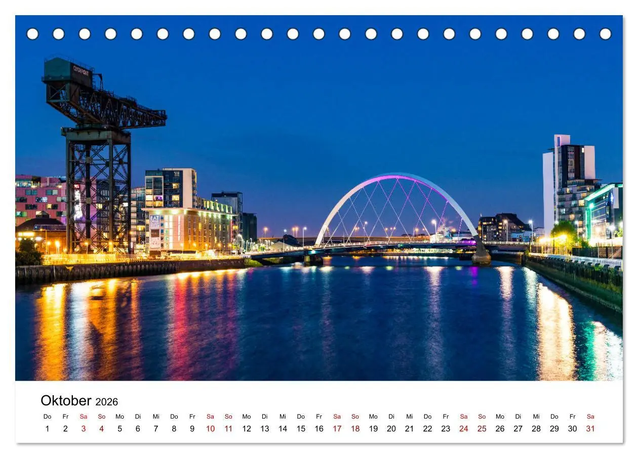 Bild: 9783457821510 | Faszination Glasgow (Tischkalender 2026 DIN A5 quer), CALVENDO...
