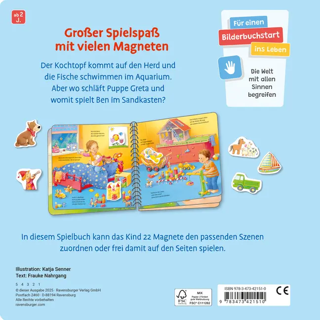 Bild: 9783473421510 | Mein großes Magnetbuch - Was gehört zusammen? | Mit 22 Magneten | Buch
