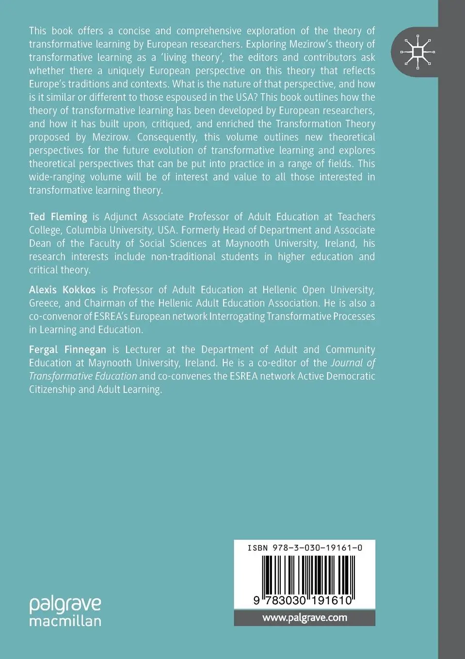 Rückseite: 9783030191610 | European Perspectives on Transformation Theory | Ted Fleming (u. a.)