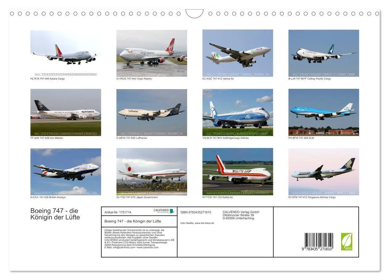 Bild: 9783435271610 | Boeing 747 - die Königin der Lüfte (Wandkalender 2025 DIN A3 quer),...