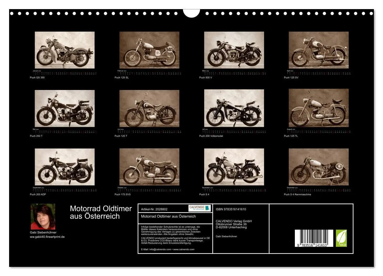 Bild: 9783516141610 | Motorrad Oldtimer aus Österreich (Wandkalender 2026 DIN A3 quer),...