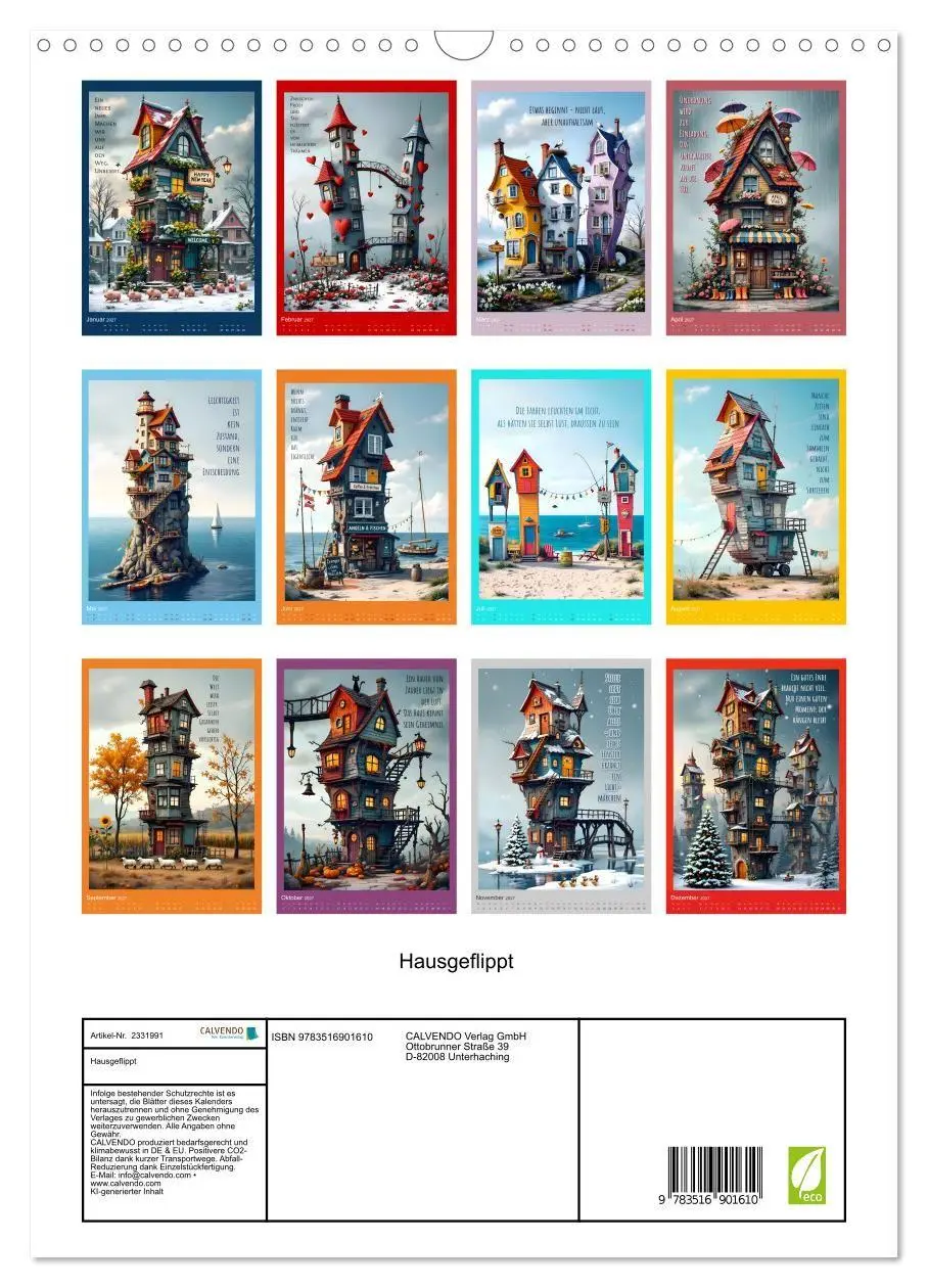 Bild: 9783516901610 | Hausgeflippt (Wandkalender 2027 DIN A3 hoch), CALVENDO Monatskalender