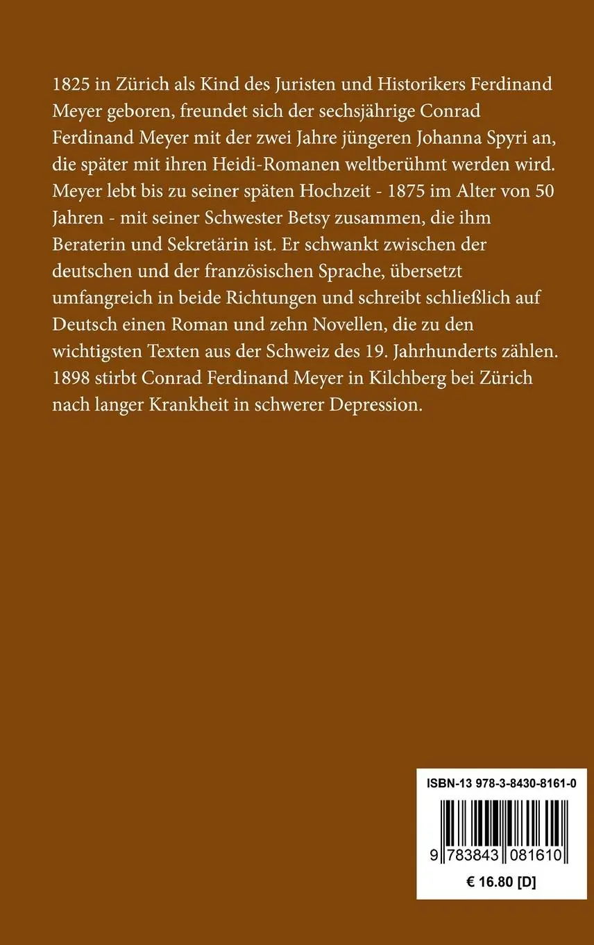 Rückseite: 9783843081610 | Das Amulett | Conrad Ferdinand Meyer | Buch | 60 S. | Deutsch | 2016