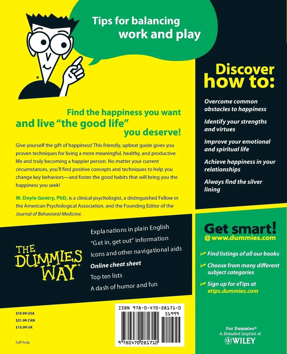 Rückseite: 9780470281710 | Happiness for Dummies | W Doyle Gentry | Taschenbuch | Englisch | 2008