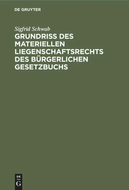 Cover: 9783112351710 | Grundriß des materiellen Liegenschaftsrechts des Bürgerlichen...