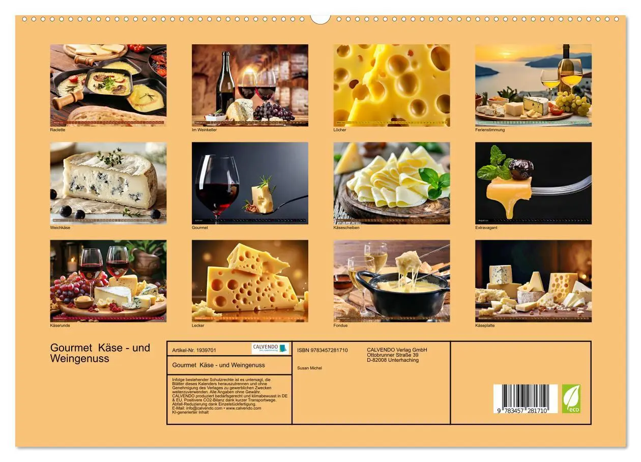 Bild: 9783457281710 | Gourmet Käse - und Weingenuss (hochwertiger Premium Wandkalender...
