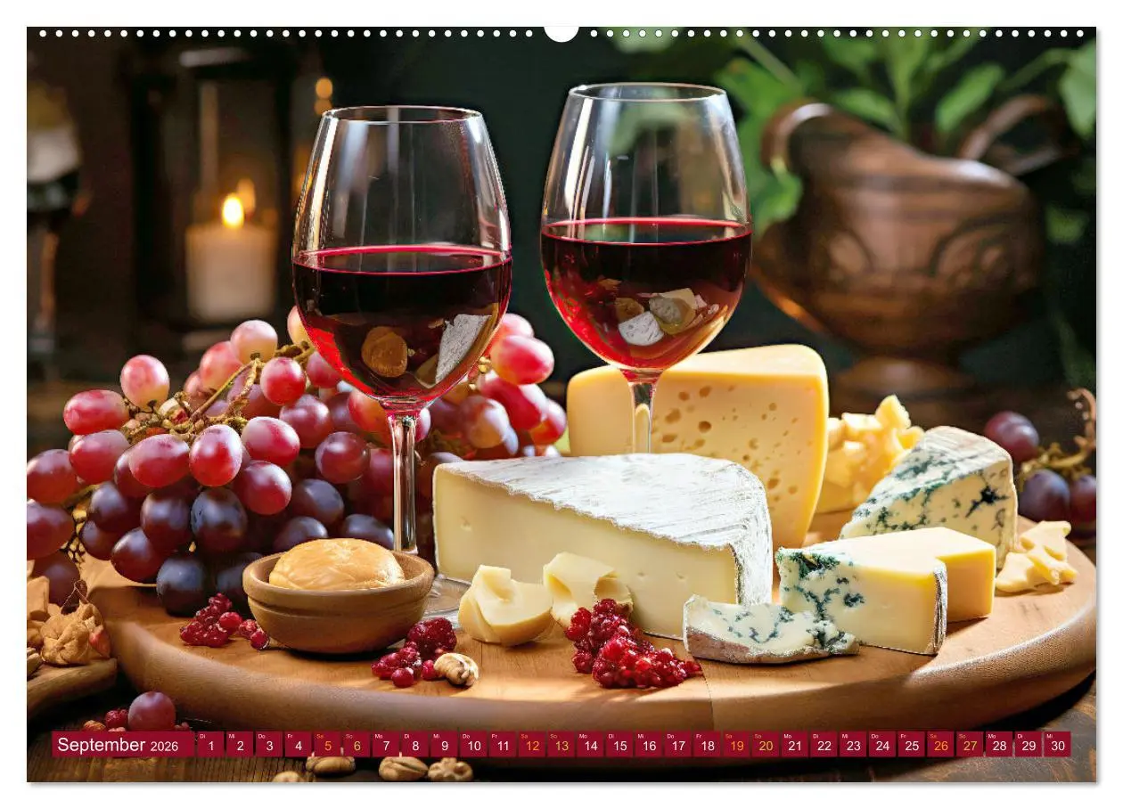 Bild: 9783457281710 | Gourmet Käse - und Weingenuss (hochwertiger Premium Wandkalender...