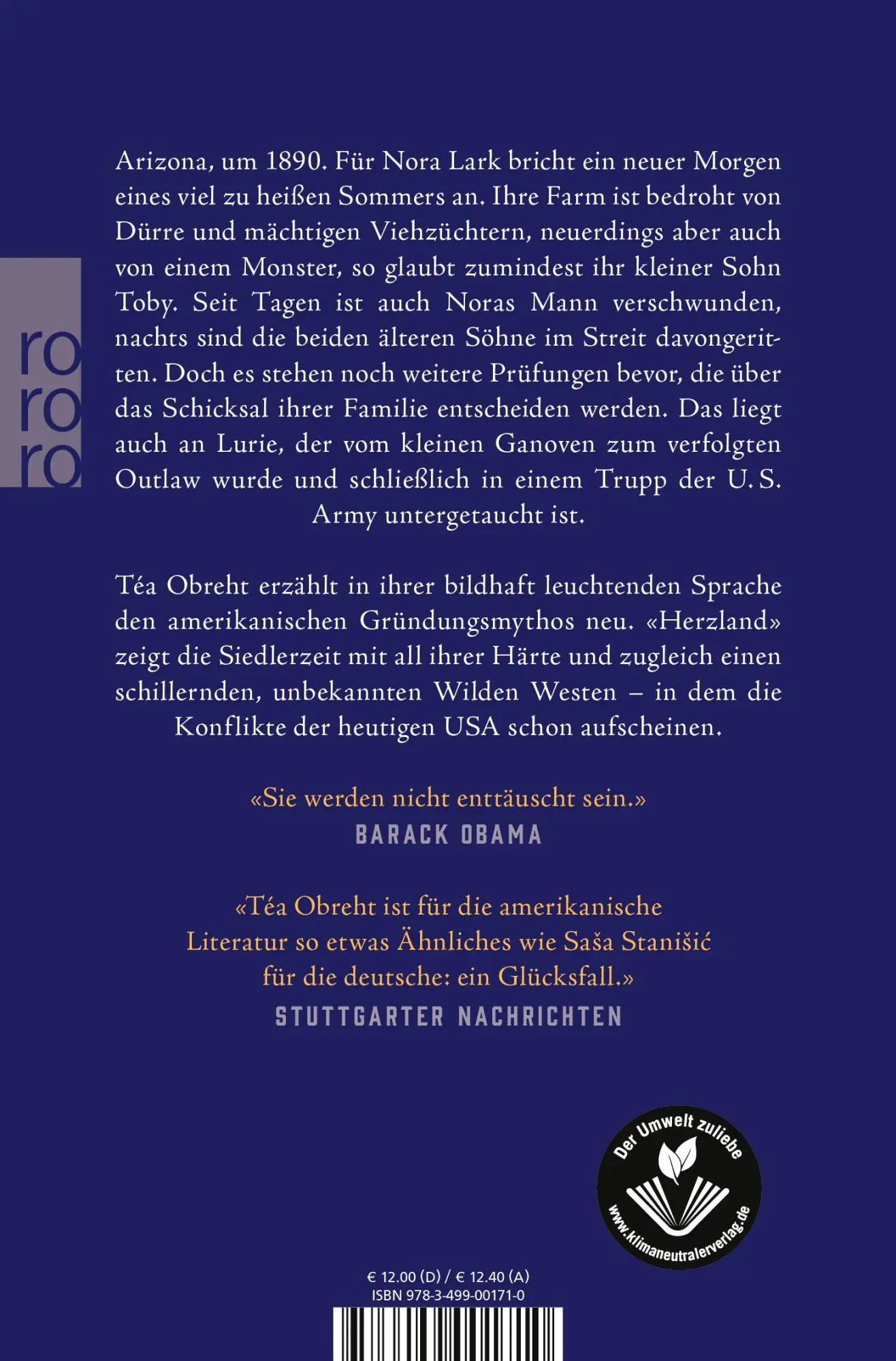 Rückseite: 9783499001710 | Herzland | Téa Obreht | Taschenbuch | 512 S. | Deutsch | 2021