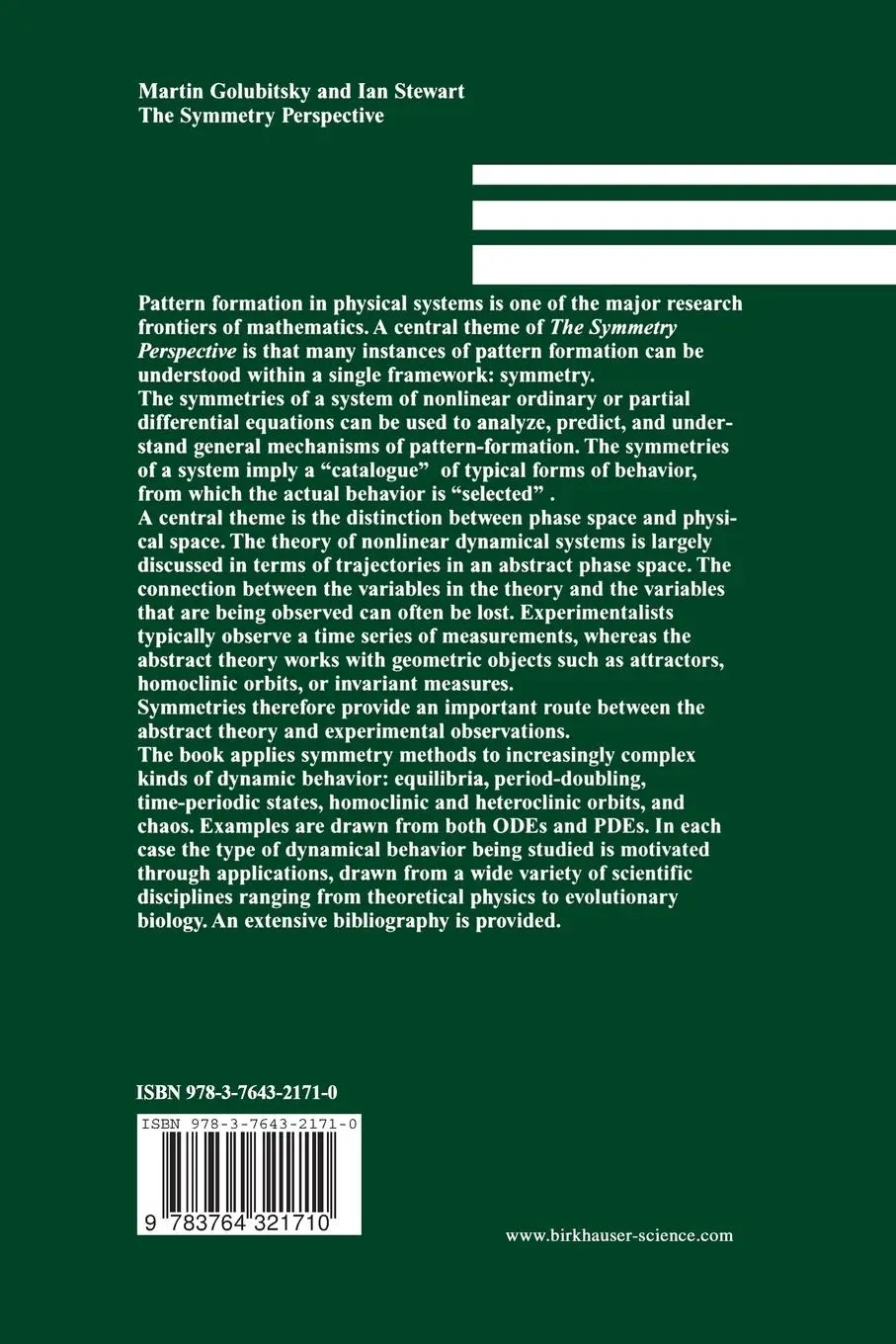 Rückseite: 9783764321710 | The Symmetry Perspective | Martin Golubitsky (u. a.) | Taschenbuch