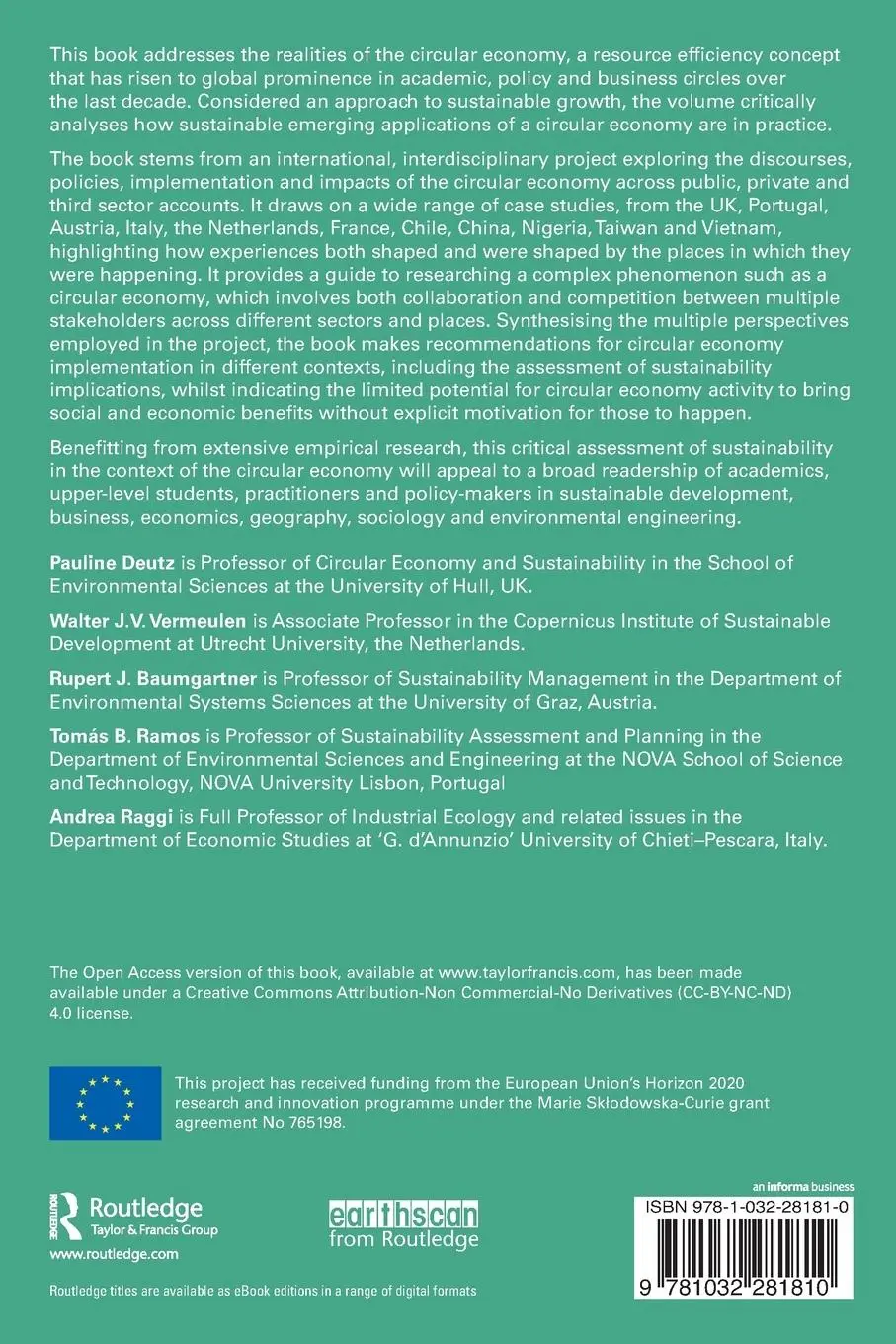 Rückseite: 9781032281810 | Circular Economy Realities | Critical Perspectives on Sustainability