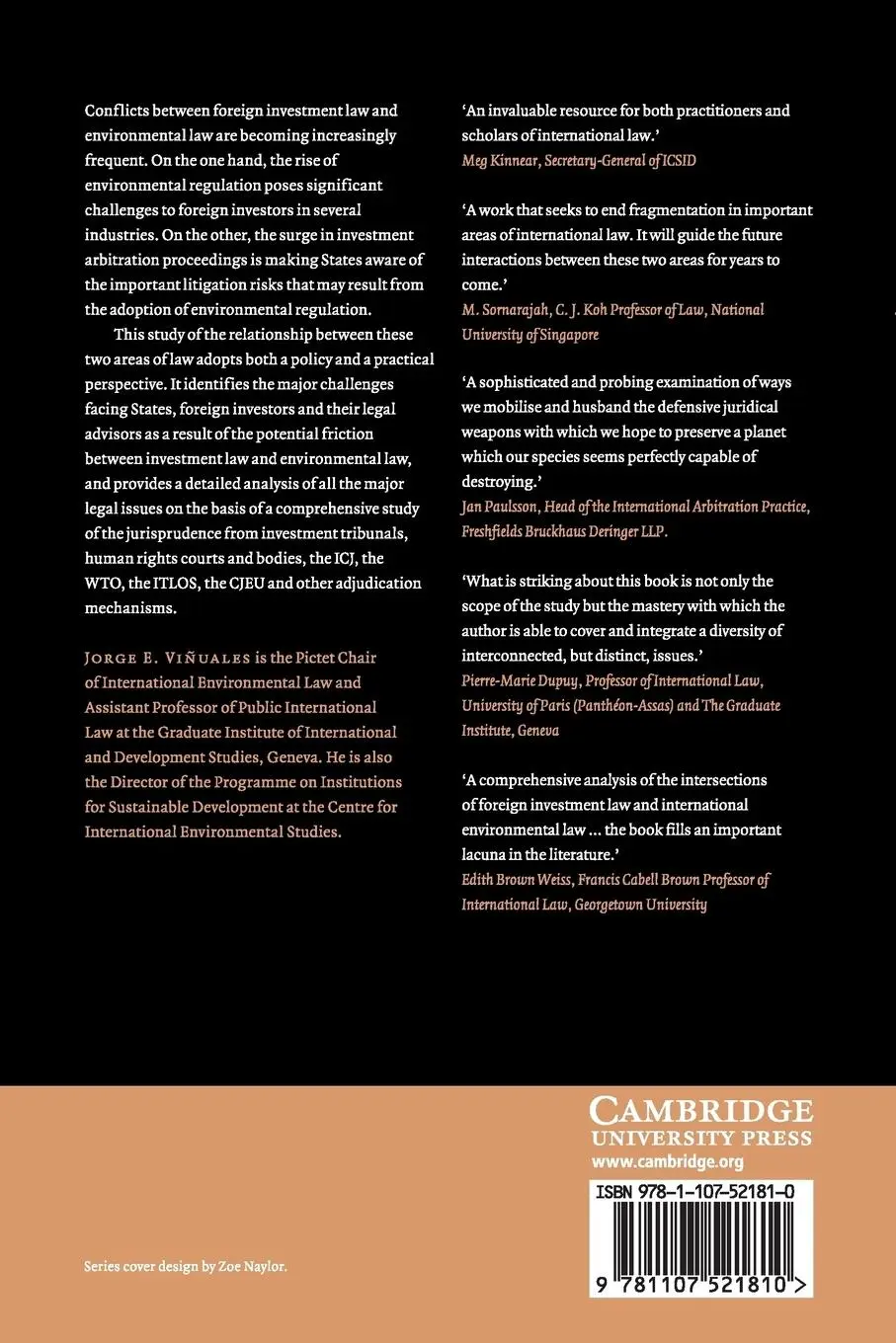 Rückseite: 9781107521810 | Foreign Investment and the Environment in International Law | Viñuales
