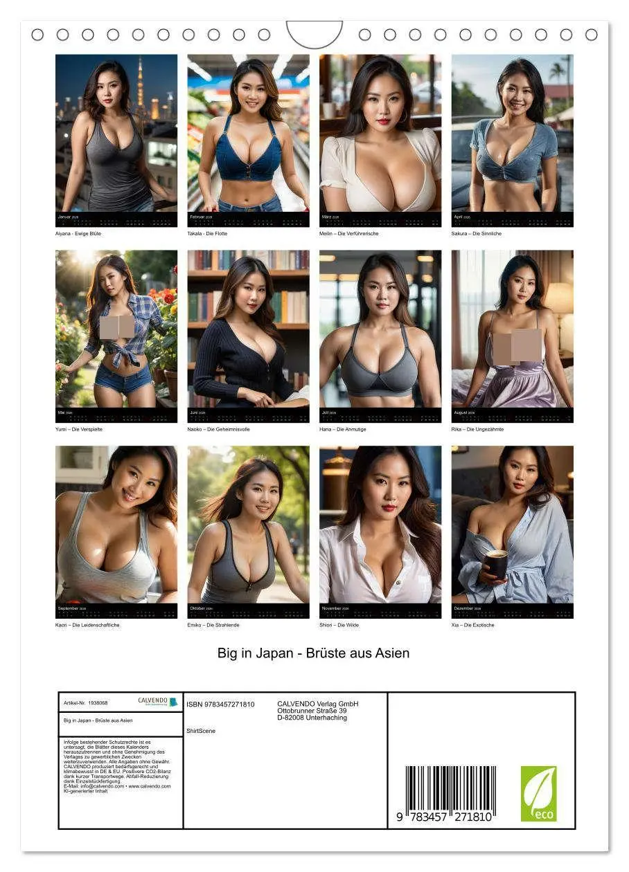 Bild: 9783457271810 | Big in Japan - Brüste aus Asien (Wandkalender 2026 DIN A4 hoch),...