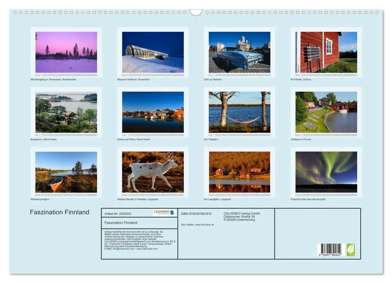 Bild: 9783457891810 | Faszination Finnland (Wandkalender 2026 DIN A2 quer), CALVENDO...