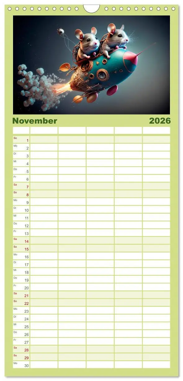 Bild: 9783516501810 | Familienplaner 2026 - Mäuse Freunde mit 5 Spalten (Wandkalender, 21...