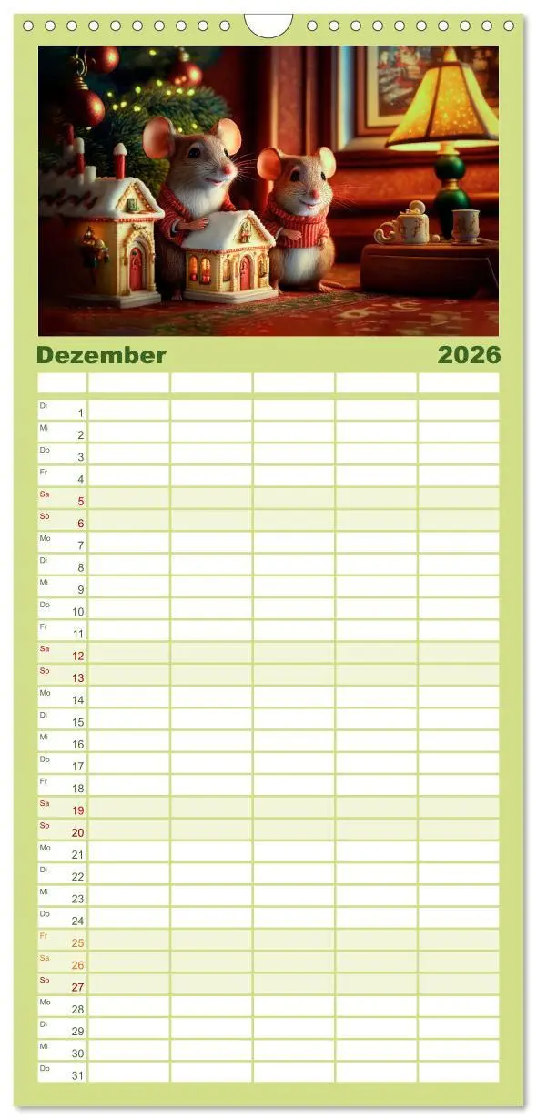 Bild: 9783516501810 | Familienplaner 2026 - Mäuse Freunde mit 5 Spalten (Wandkalender, 21...