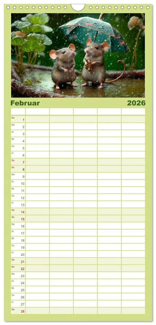 Bild: 9783516501810 | Familienplaner 2026 - Mäuse Freunde mit 5 Spalten (Wandkalender, 21...