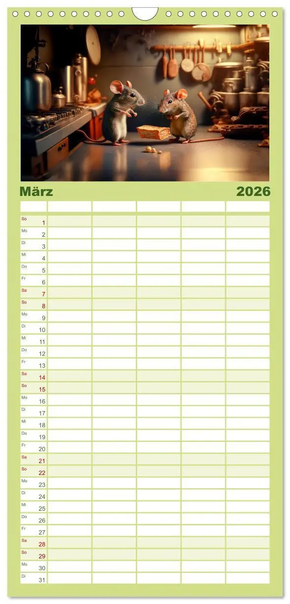 Bild: 9783516501810 | Familienplaner 2026 - Mäuse Freunde mit 5 Spalten (Wandkalender, 21...