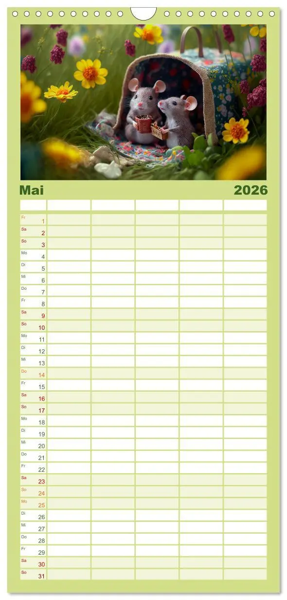 Bild: 9783516501810 | Familienplaner 2026 - Mäuse Freunde mit 5 Spalten (Wandkalender, 21...