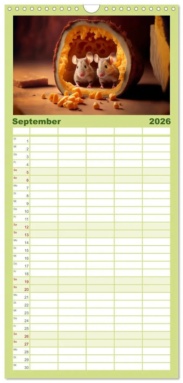 Bild: 9783516501810 | Familienplaner 2026 - Mäuse Freunde mit 5 Spalten (Wandkalender, 21...