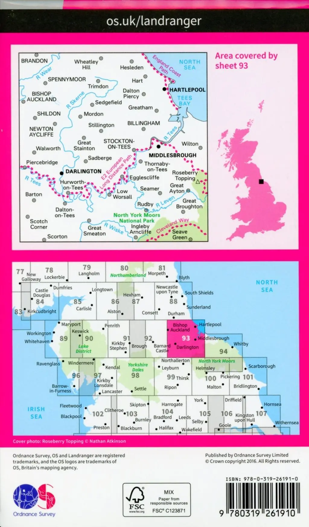 Bild: 9780319261910 | Middlesbrough, Darlington &amp; Hartlepool | Ordnance Survey | Englisch