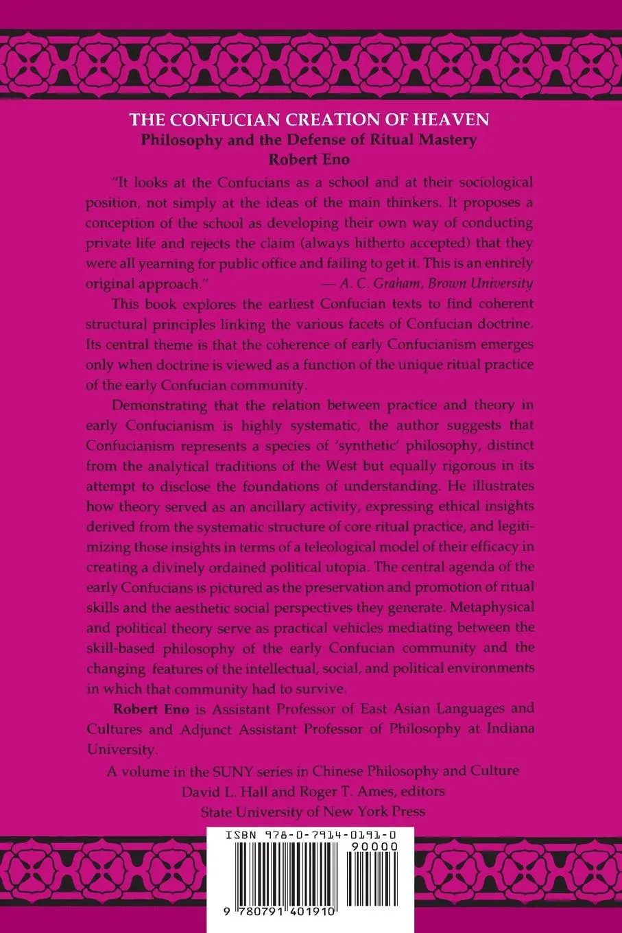 Rückseite: 9780791401910 | The Confucian Creation of Heaven | Robert Eno | Taschenbuch | Englisch