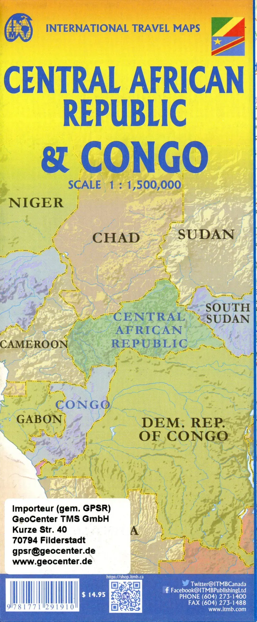 Bild: 9781771291910 | Congo | 1:1500000 | (Land-)Karte | International Travel Map | Englisch