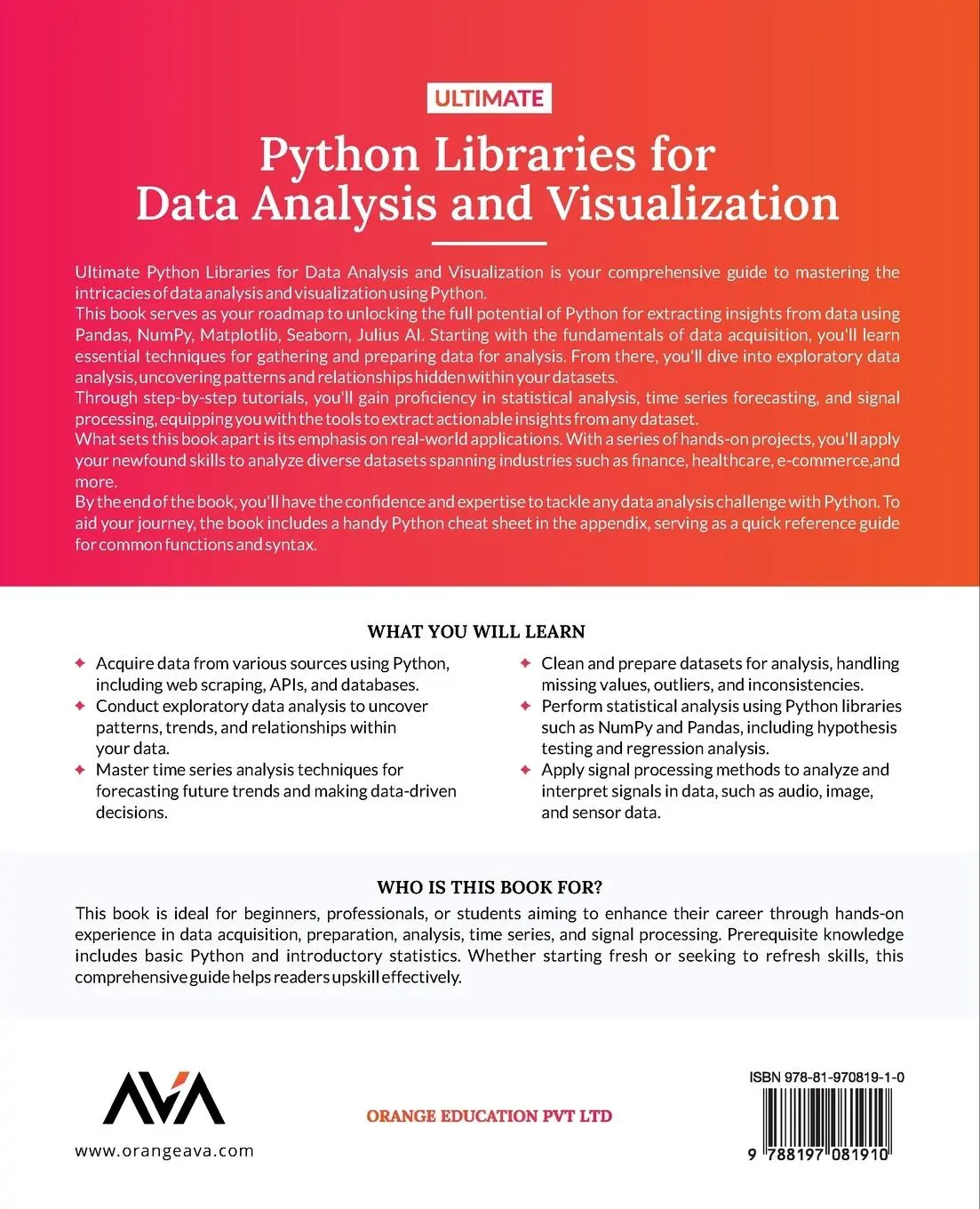 Rückseite: 9788197081910 | Ultimate Python Libraries for Data Analysis and Visualization | Buch