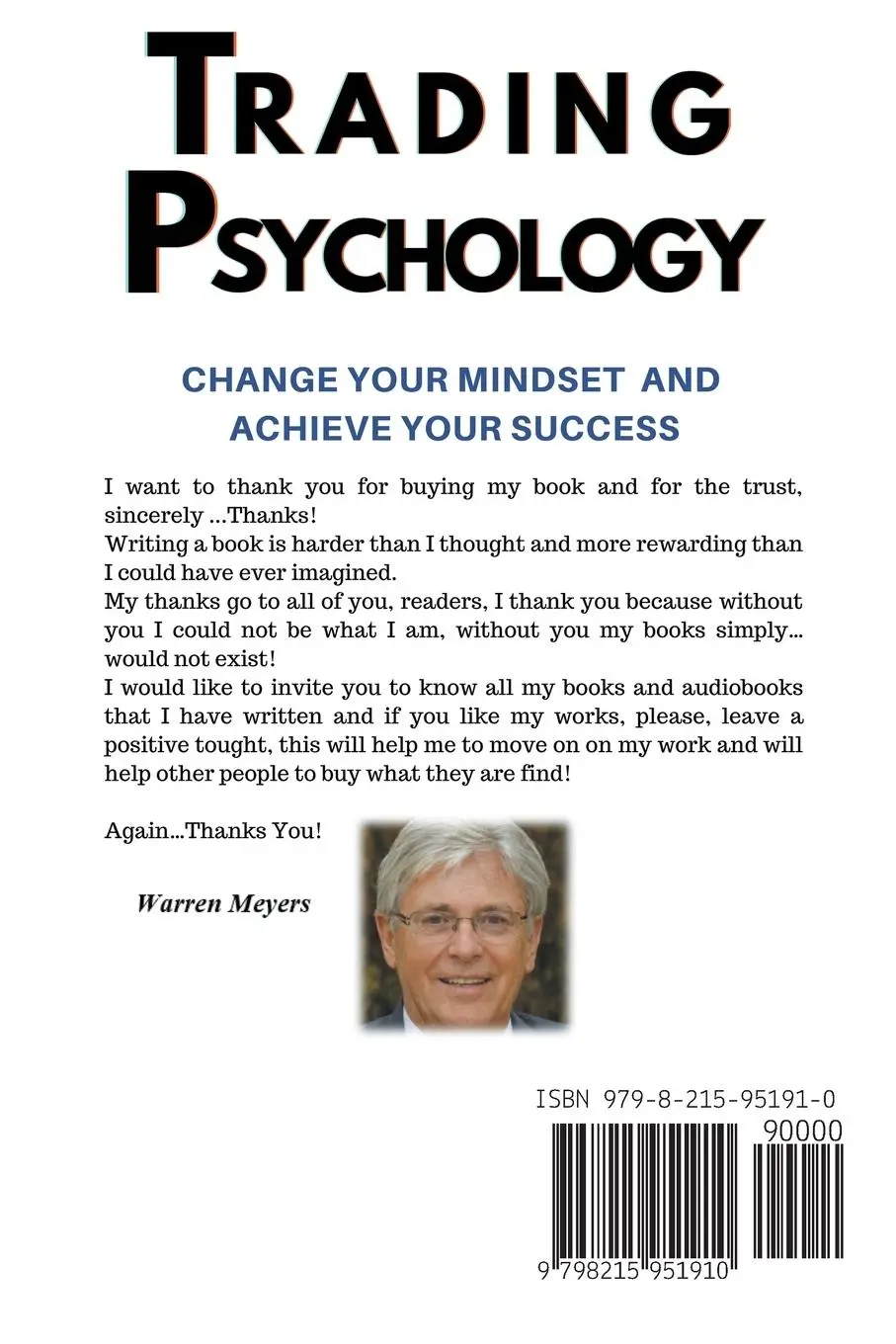 Rückseite: 9798215951910 | Trading Psychology Change Your Mindset and Achieve Your Success How...