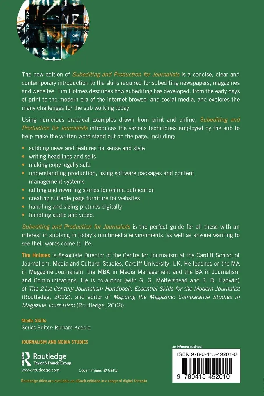 Rückseite: 9780415492010 | Subediting and Production for Journalists | Print, Digital &amp; Social