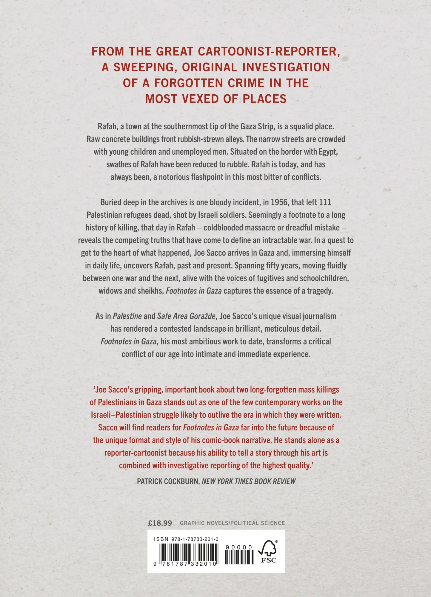 Rückseite: 9781787332010 | Footnotes in Gaza | Joe Sacco | Taschenbuch | Kartoniert / Broschiert