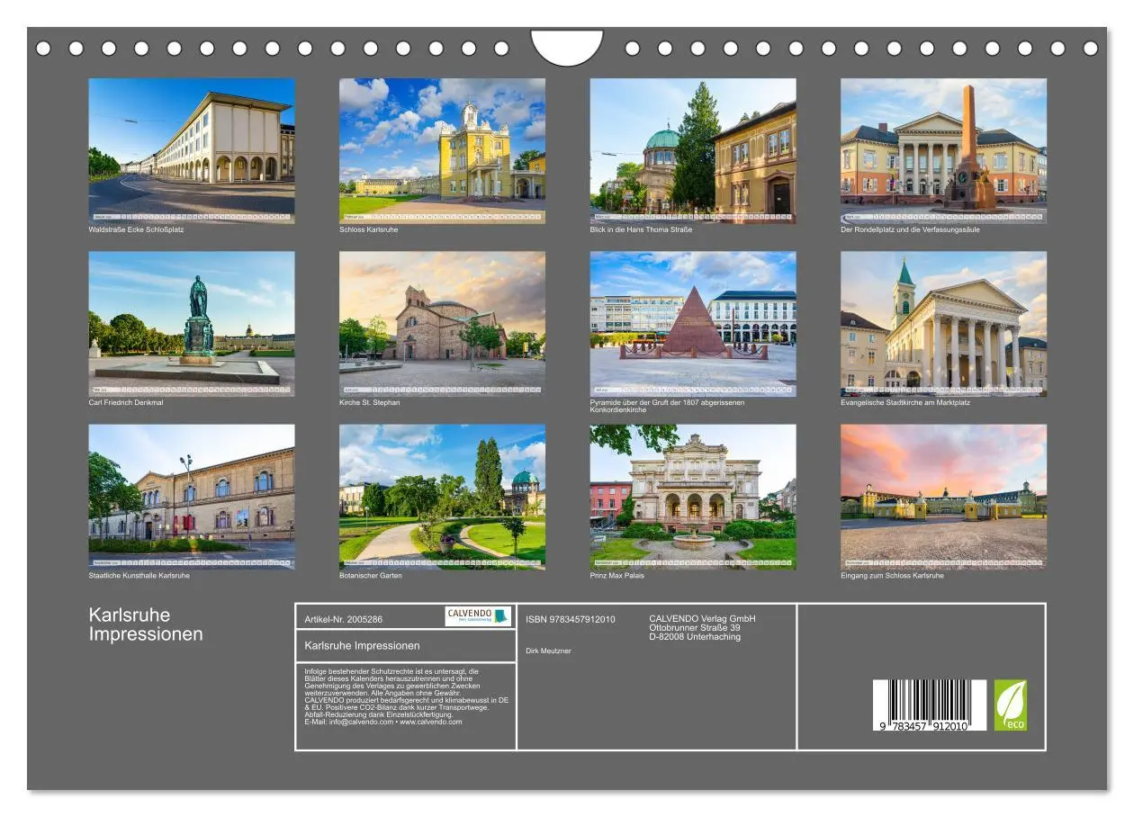 Bild: 9783457912010 | Karlsruhe Impressionen (Wandkalender 2026 DIN A4 quer), CALVENDO...