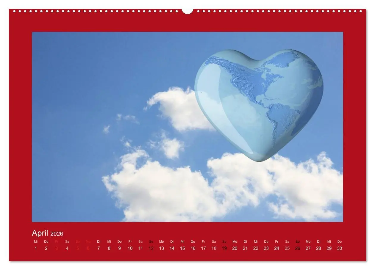 Bild: 9783516002010 | Botschaften mit Herz! (Wandkalender 2026 DIN A2 quer), CALVENDO...