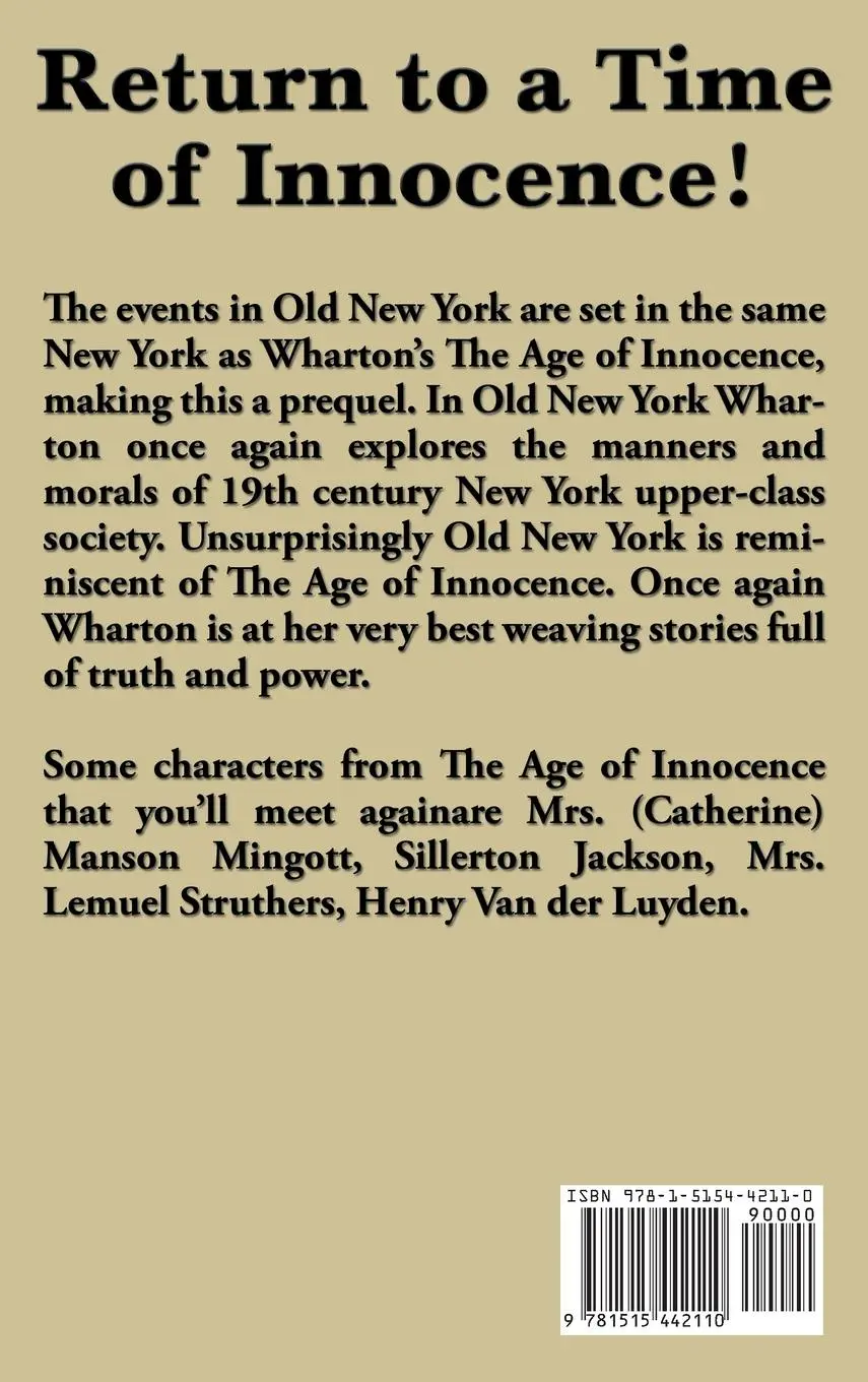 Rückseite: 9781515442110 | Old New York | Edith Wharton | Buch | Englisch | 2020