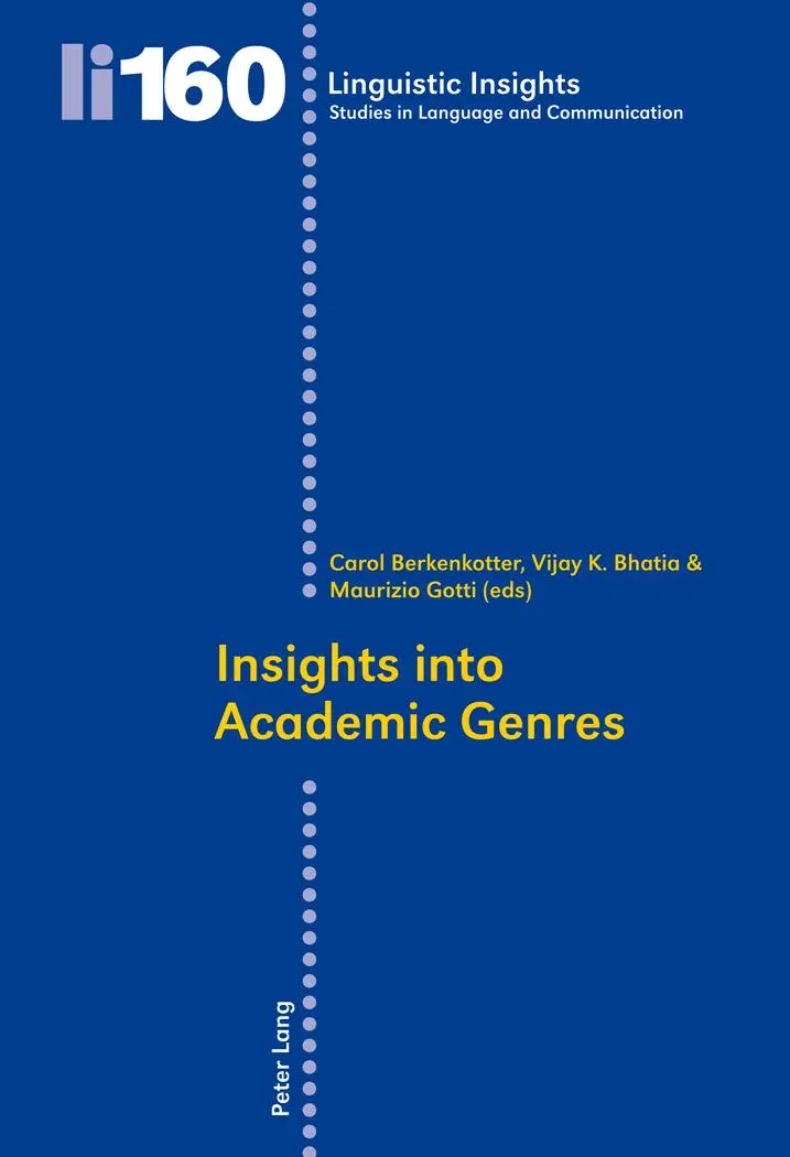 Insights into Academic Genres (Linguistic Insights)