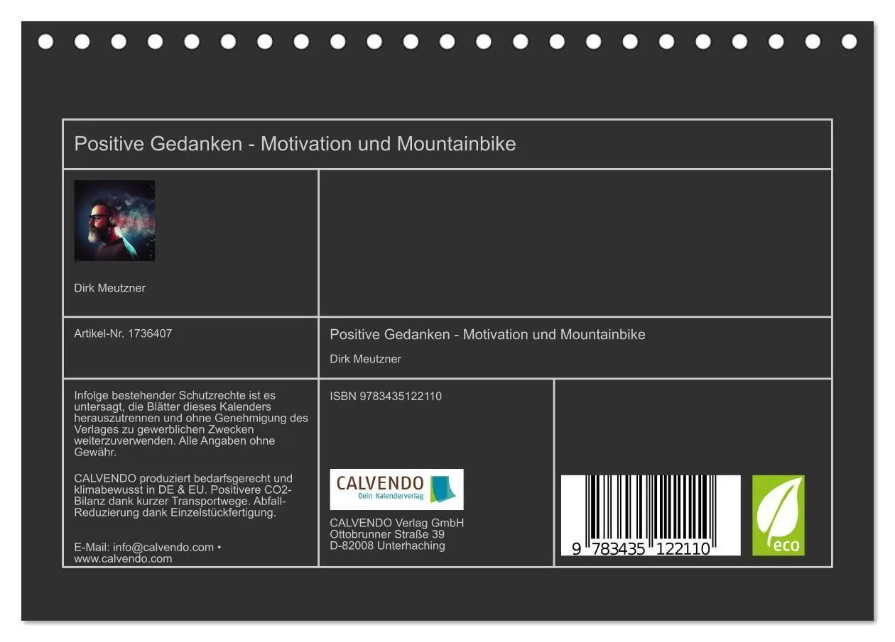 Bild: 9783435122110 | Positive Gedanken - Motivation und Mountainbike (Tischkalender 2025...