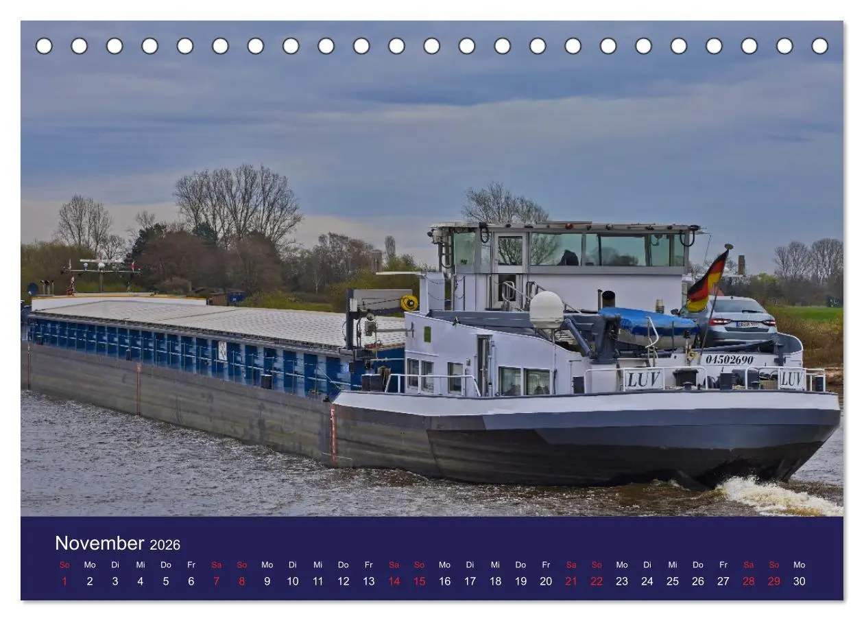 Bild: 9783457382110 | Binnenschiffe im Norden (Tischkalender 2026 DIN A5 quer), CALVENDO...