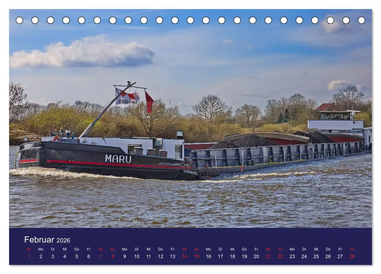 Bild: 9783457382110 | Binnenschiffe im Norden (Tischkalender 2026 DIN A5 quer), CALVENDO...