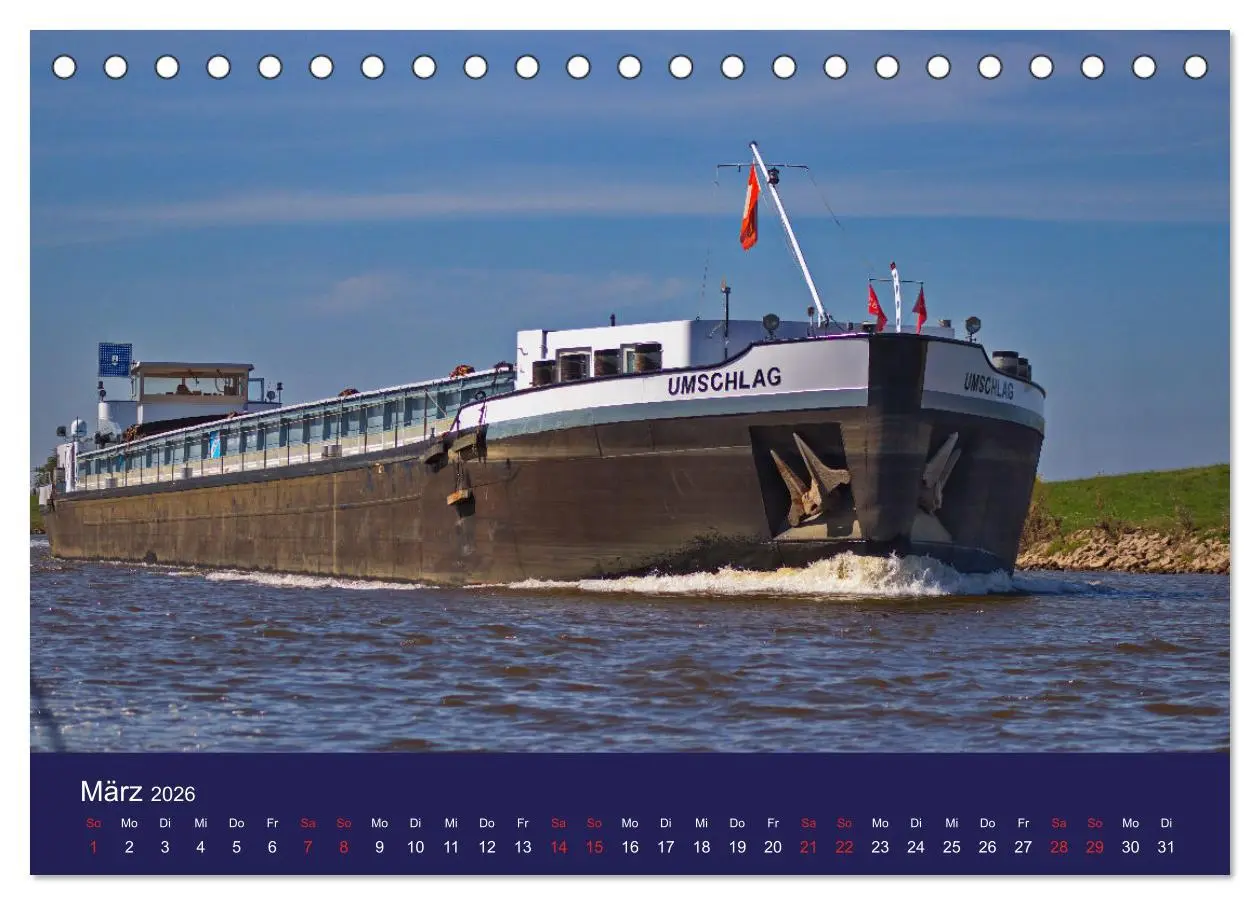 Bild: 9783457382110 | Binnenschiffe im Norden (Tischkalender 2026 DIN A5 quer), CALVENDO...