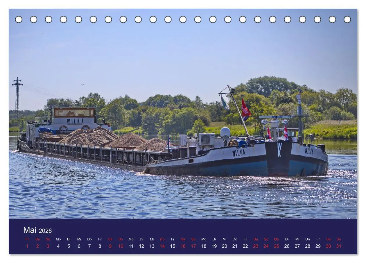Bild: 9783457382110 | Binnenschiffe im Norden (Tischkalender 2026 DIN A5 quer), CALVENDO...