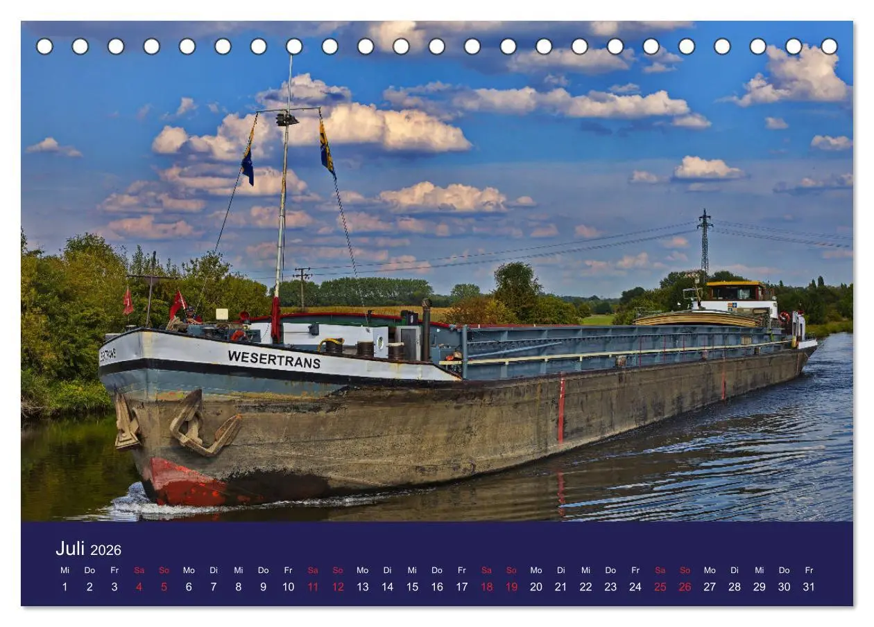 Bild: 9783457382110 | Binnenschiffe im Norden (Tischkalender 2026 DIN A5 quer), CALVENDO...