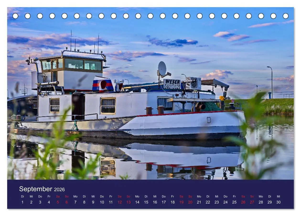Bild: 9783457382110 | Binnenschiffe im Norden (Tischkalender 2026 DIN A5 quer), CALVENDO...
