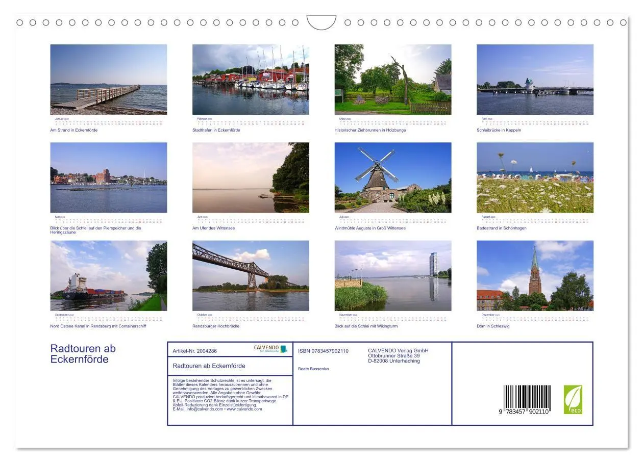 Bild: 9783457902110 | Radtouren ab Eckernförde (Wandkalender 2026 DIN A3 quer), CALVENDO...