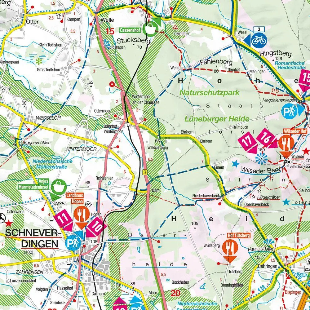 Bild: 9783575022110 | MARCO POLO Freizeitkarte 11 Lüneburger Heide 1:100.000 | (Land-)Karte
