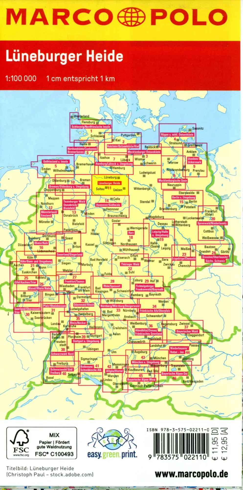 Bild: 9783575022110 | MARCO POLO Freizeitkarte 11 Lüneburger Heide 1:100.000 | (Land-)Karte