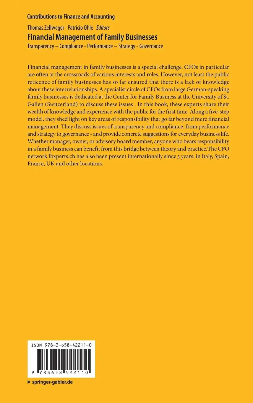 Rückseite: 9783658422110 | Financial Management of Family Businesses | Patricio Ohle (u. a.)